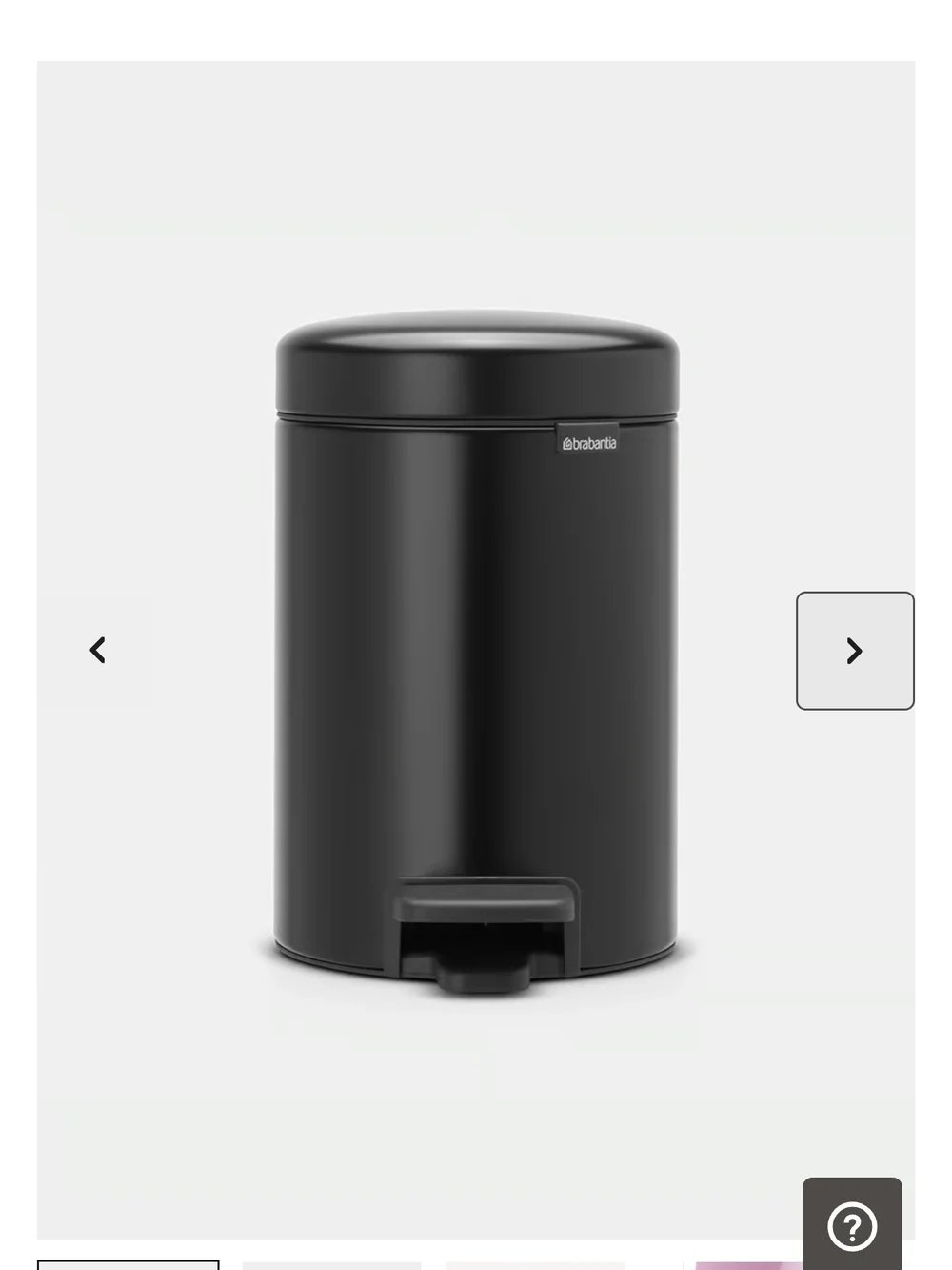 Brabantia NewIcon 3L Pedal Trash Can - Matt Black (Brand New)